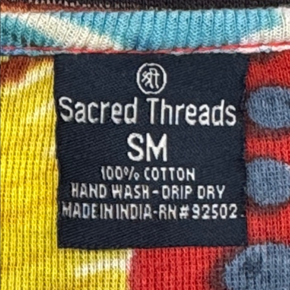 Sacred Threads 100% Cotton Beaded L/S Top. Small - Picture 8 of 8